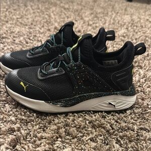 Puma Black Sneakers with Breathable Mesh Upper